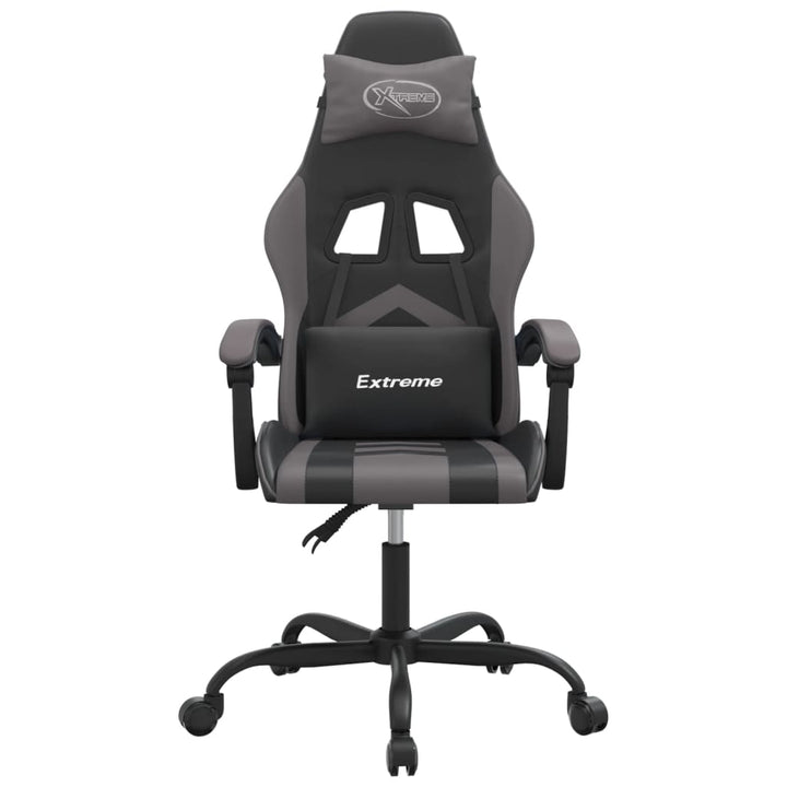 gamingstol kunstlæder sort og grå