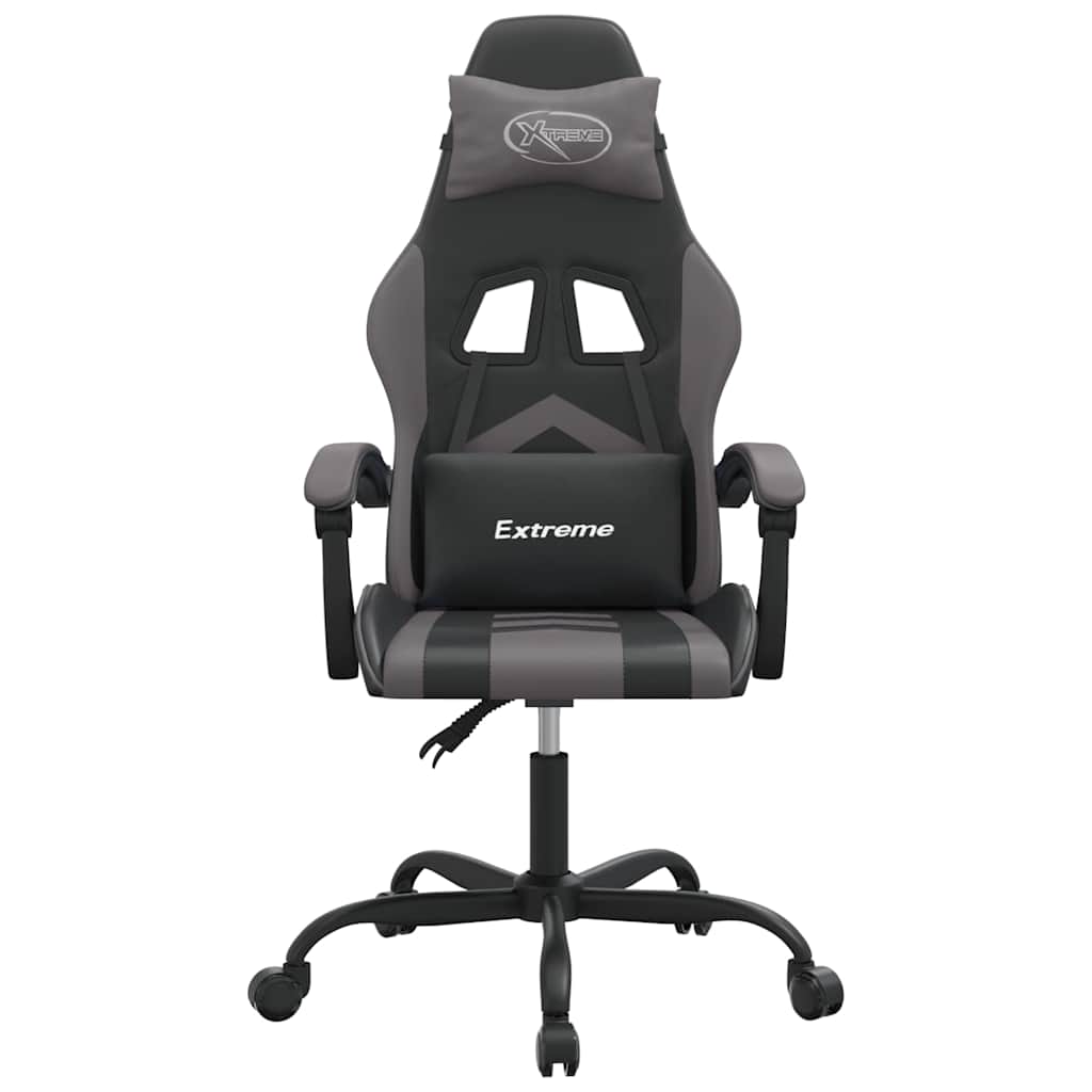gamingstol kunstlæder sort og grå