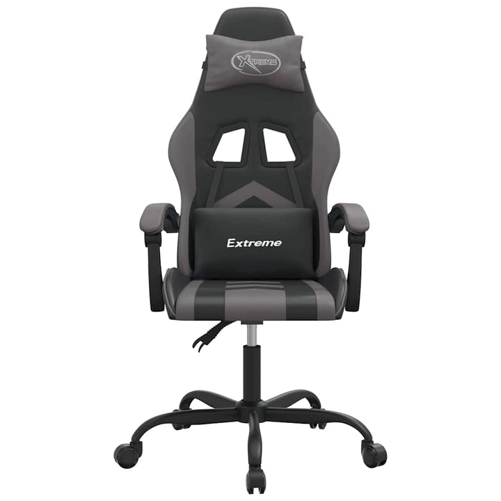 gamingstol kunstlæder sort og grå
