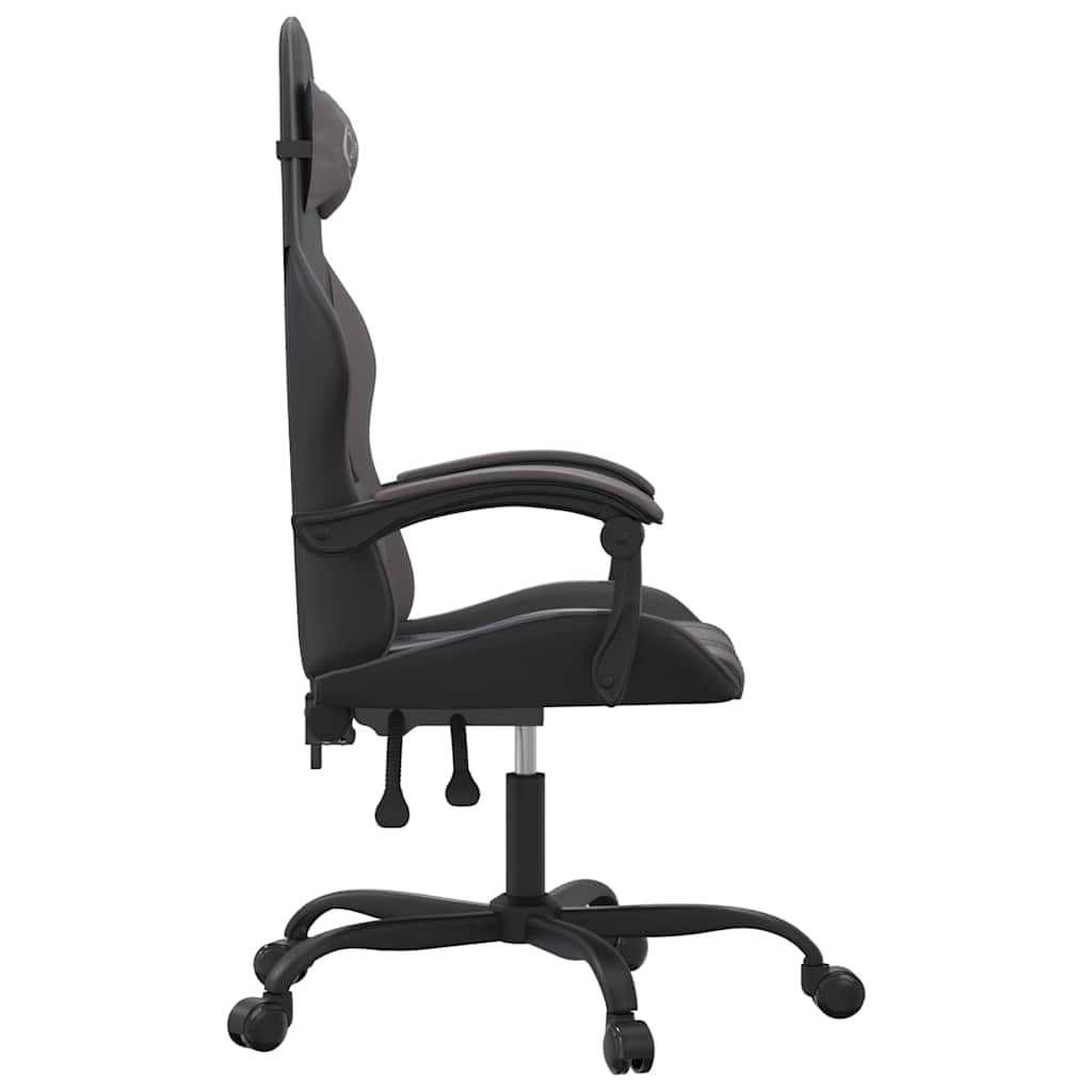 gamingstol kunstlæder sort og grå