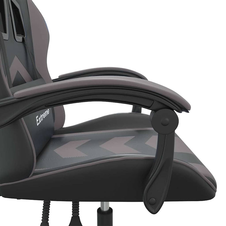 gamingstol kunstlæder sort og grå