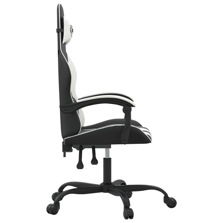 gamingstol kunstlæder sort og hvid