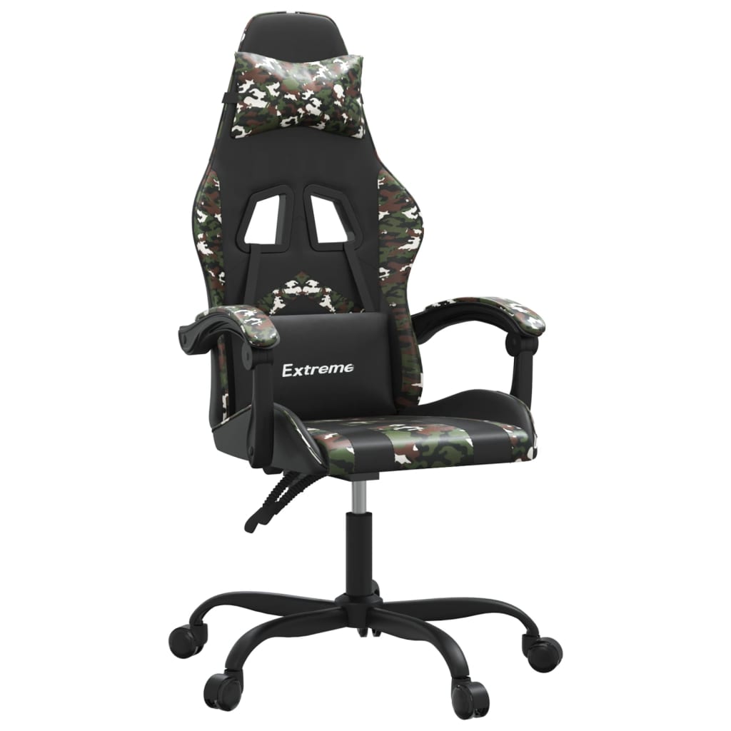 gamingstol kunstlæder sort og camouflage