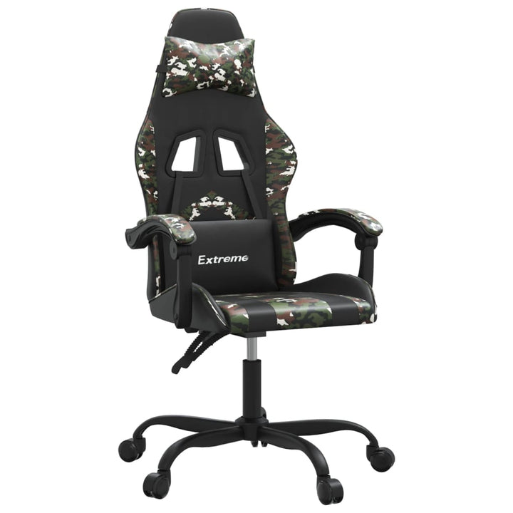 gamingstol kunstlæder sort og camouflage