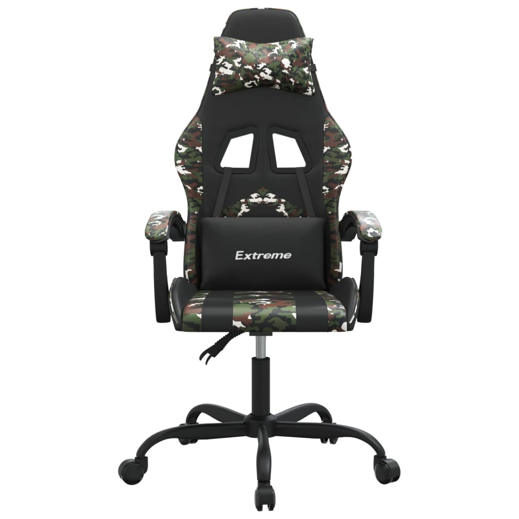 gamingstol kunstlæder sort og camouflage