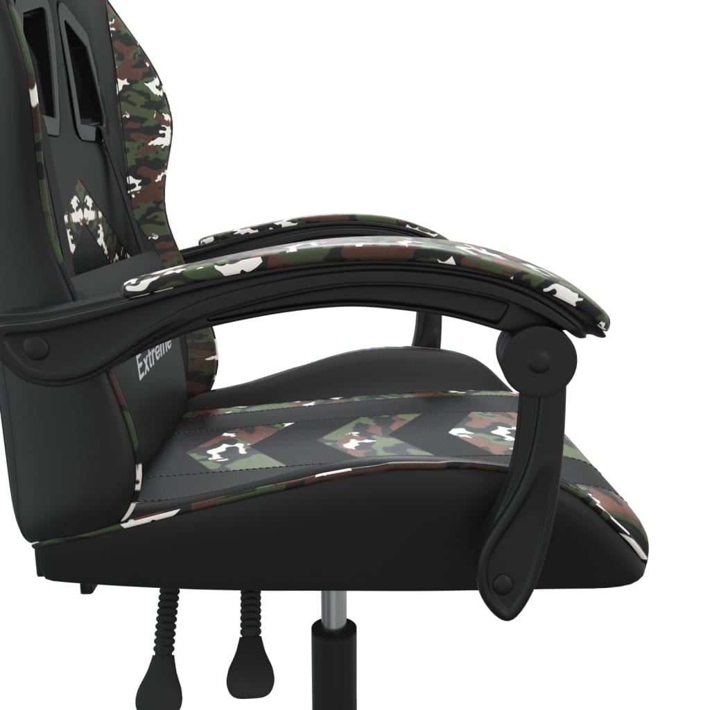 gamingstol kunstlæder sort og camouflage