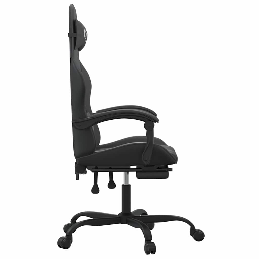 gamingstol med fodstøtte kunstlæder sort