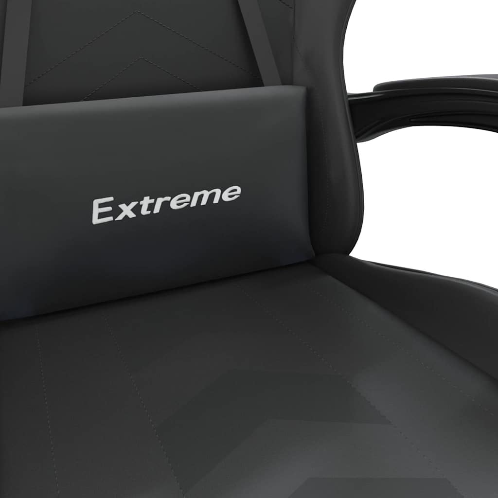 gamingstol med fodstøtte kunstlæder sort
