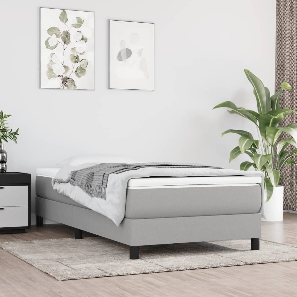 Boxspring sengeramme Lysegrå 80x200 cm Stof