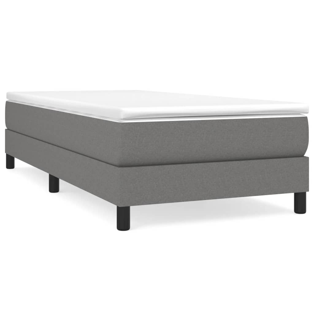 Boxspring sengeramme Mørkegrå 90x190 cm Stof
