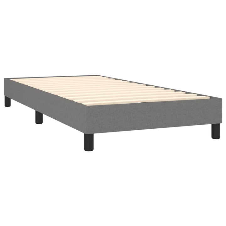 Boxspring sengeramme Mørkegrå 90x190 cm Stof