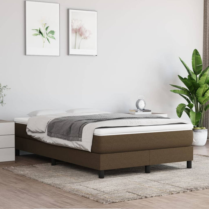 Boxspring sengeramme Mørkebrun 120x200 cm Stof