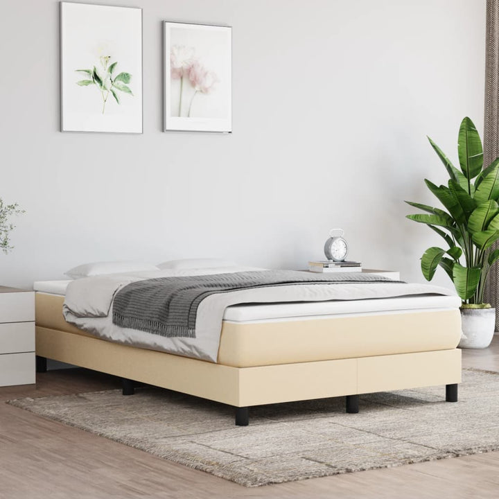Boxspring sengeramme Creme 120x200 cm Stof