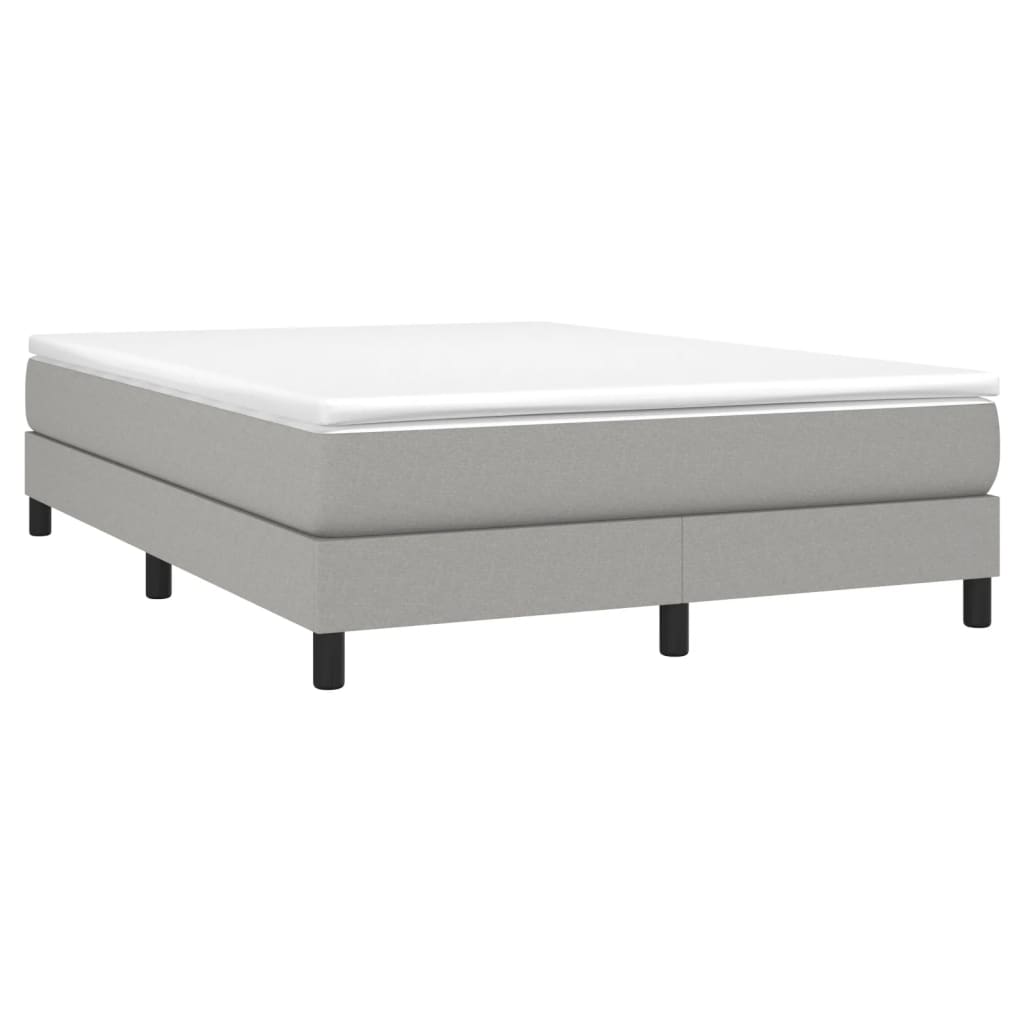 Boxspring sengeramme 140x190 cm stof lysegrå