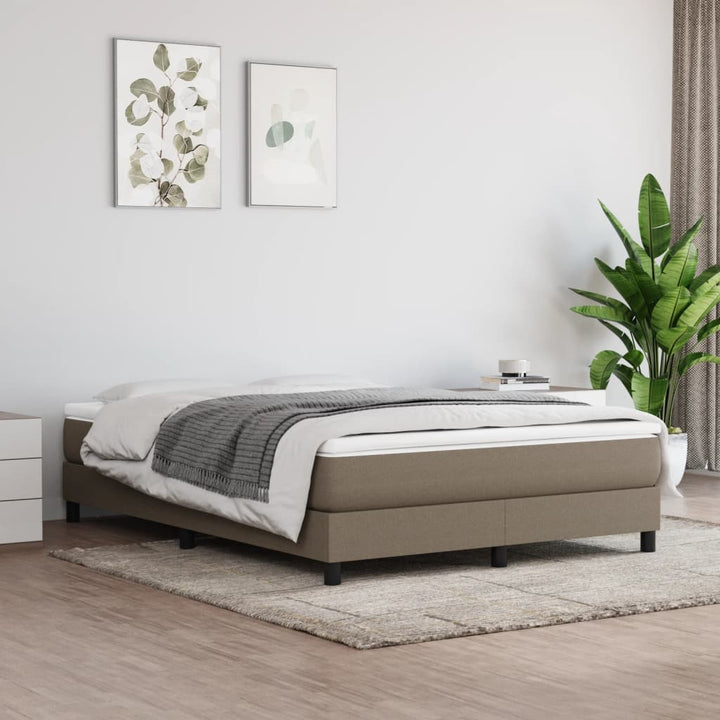 Boxspring sengeramme 140x190 cm stof gråbrun