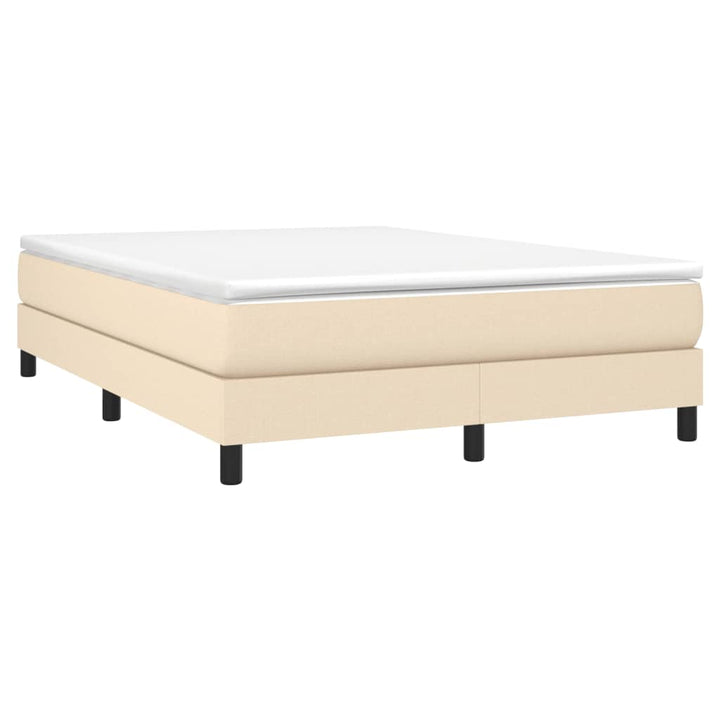 Boxspring sengeramme 140x190 cm stof cremefarvet