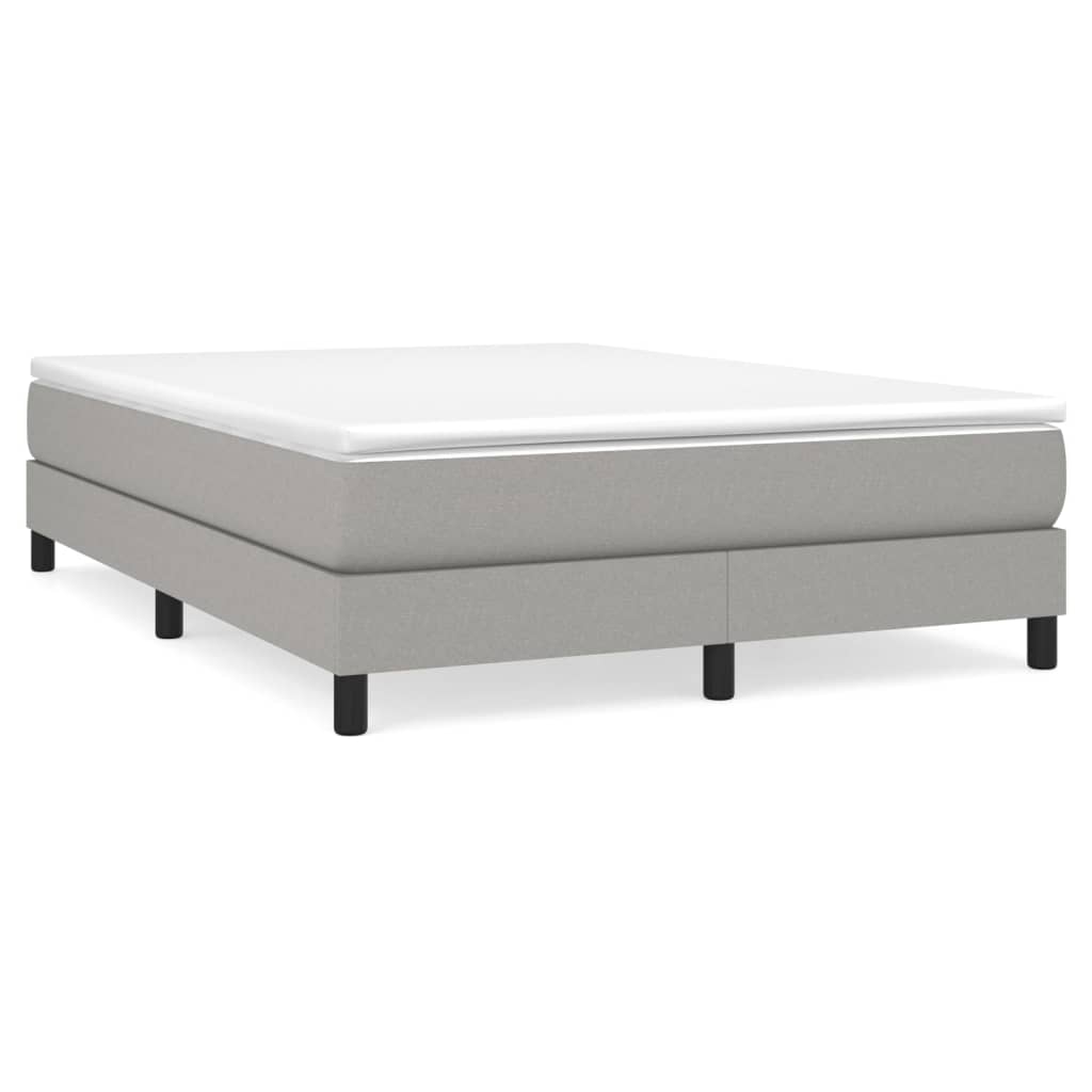 Boxspring sengeramme 140x200 cm stof lysegrå