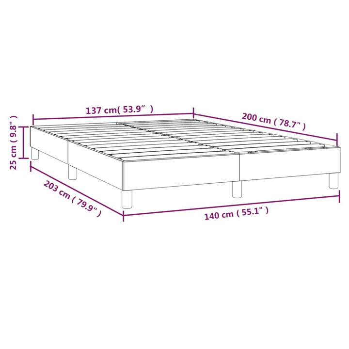 Boxspring sengeramme 140x200 cm stof lysegrå