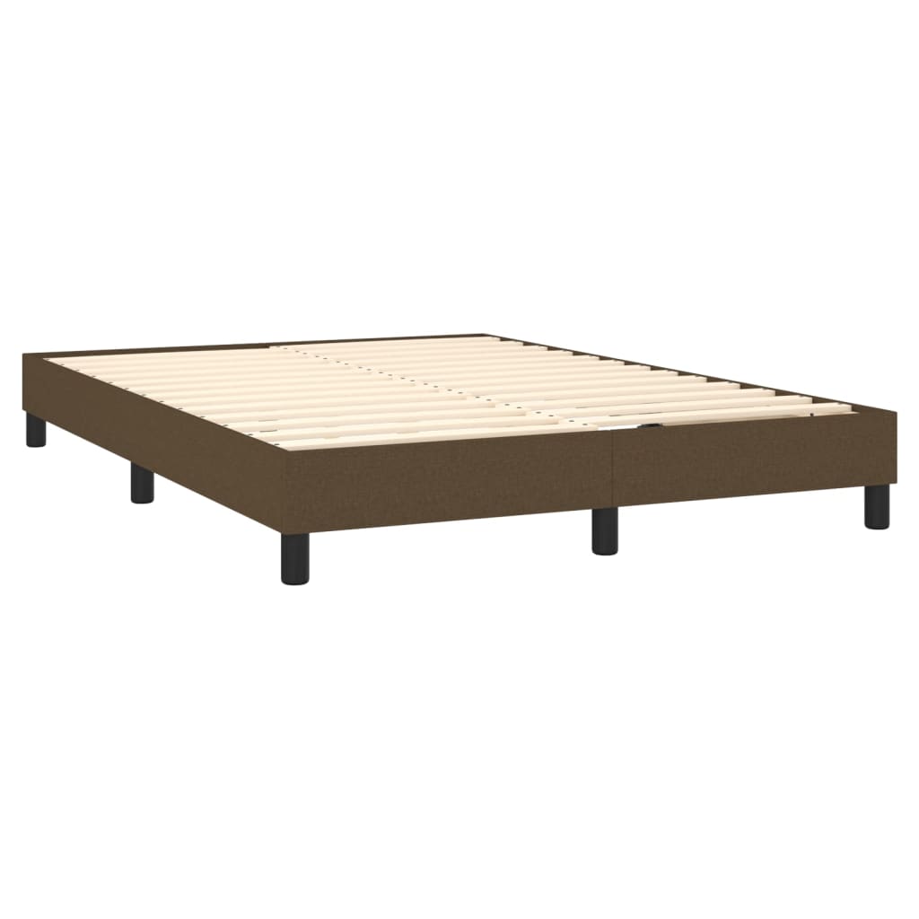 Boxspring sengeramme 140x200 cm stof mørkebrun