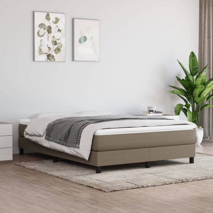 Boxspring sengeramme 140x200 cm stof gråbrun