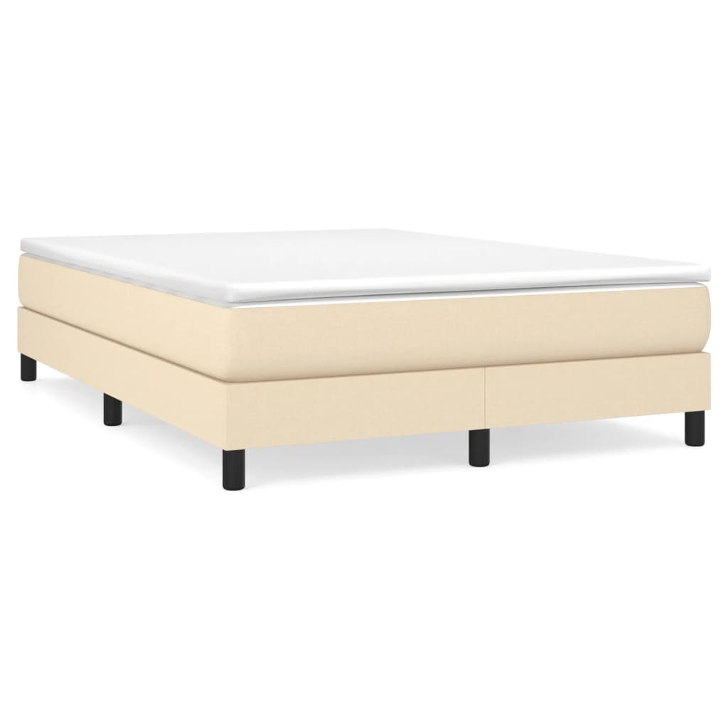Boxspring sengeramme 140x200 cm stof cremefarvet