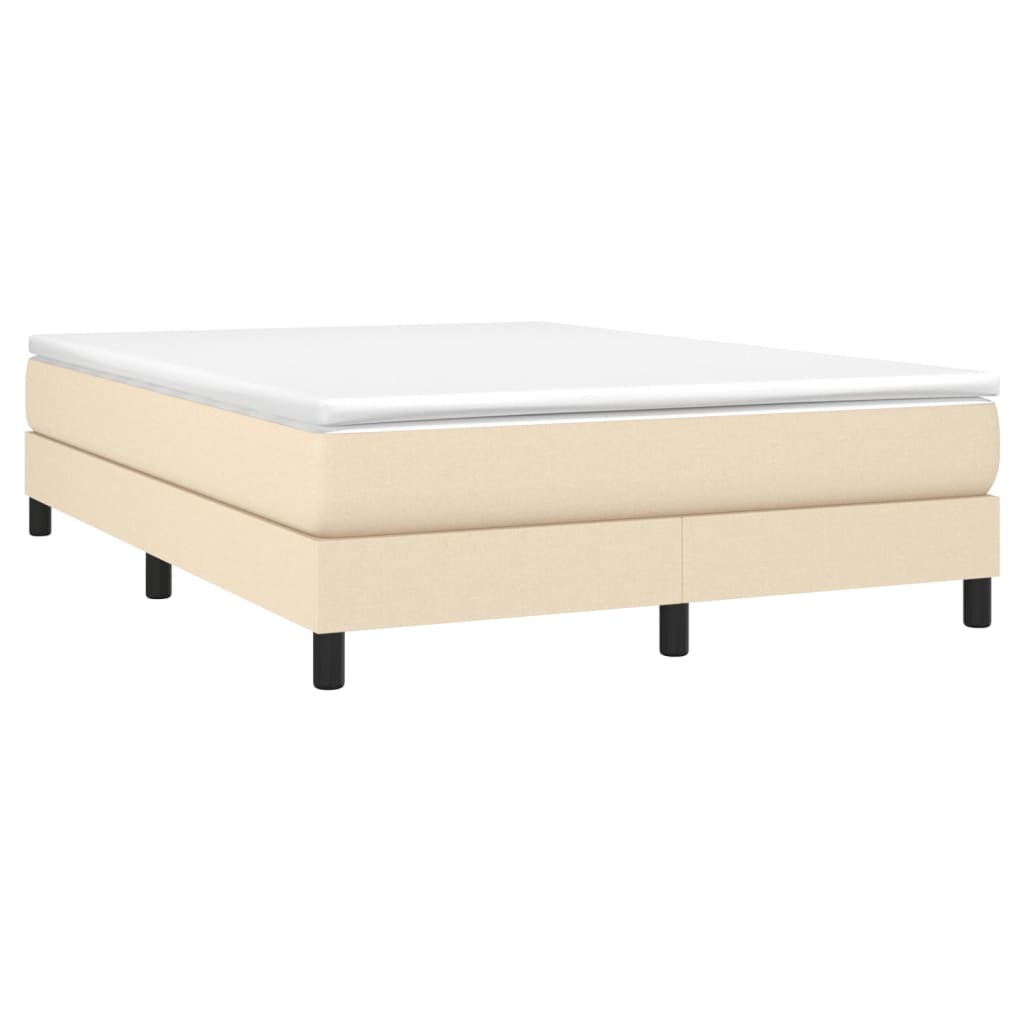 Boxspring sengeramme 140x200 cm stof cremefarvet
