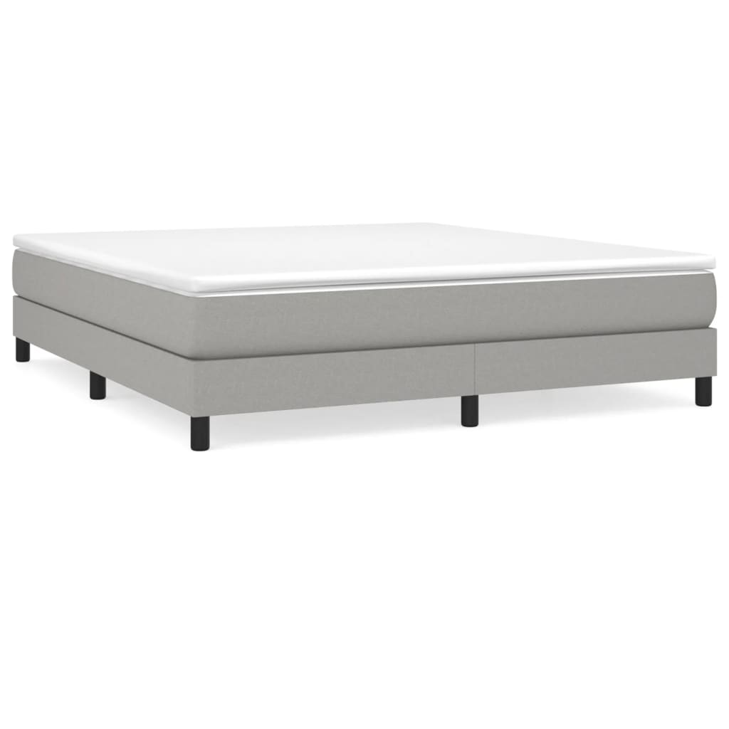 Boxspring sengeramme 160x200 cm stof lysegrå