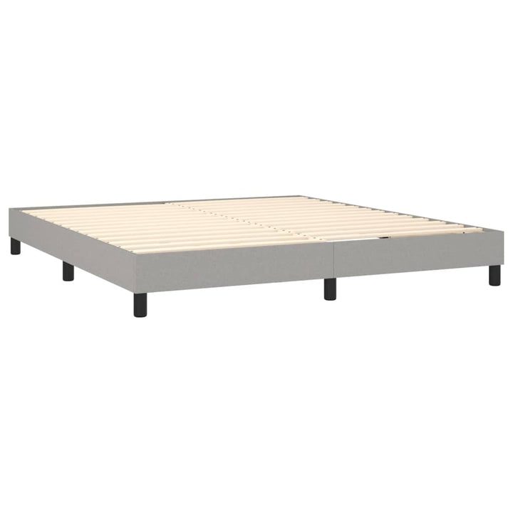 Boxspring sengeramme 160x200 cm stof lysegrå