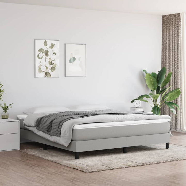 Boxspring sengeramme 160x200 cm stof lysegrå