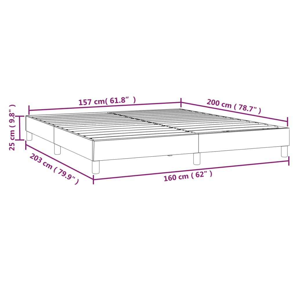 Boxspring sengeramme 160x200 cm stof mørkegrå