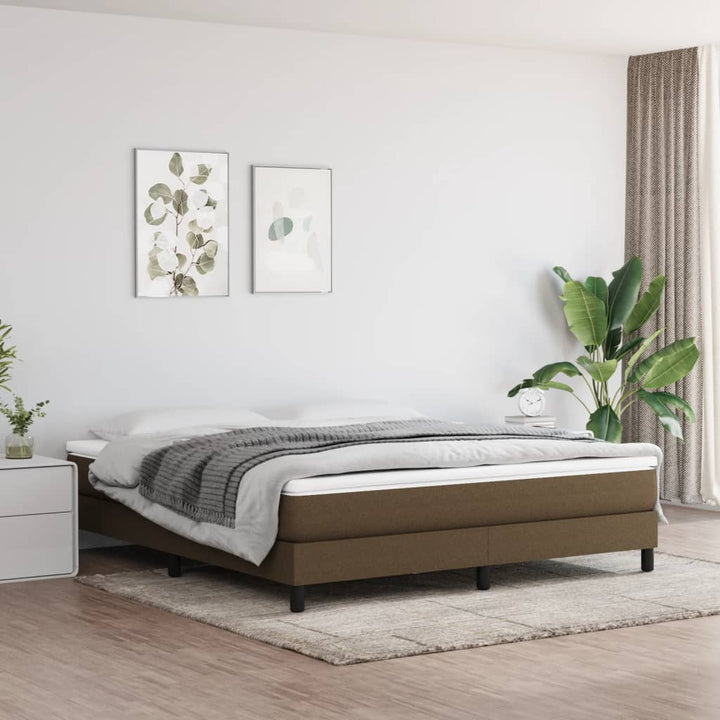 Boxspring sengeramme 160x200 cm stof mørkebrun