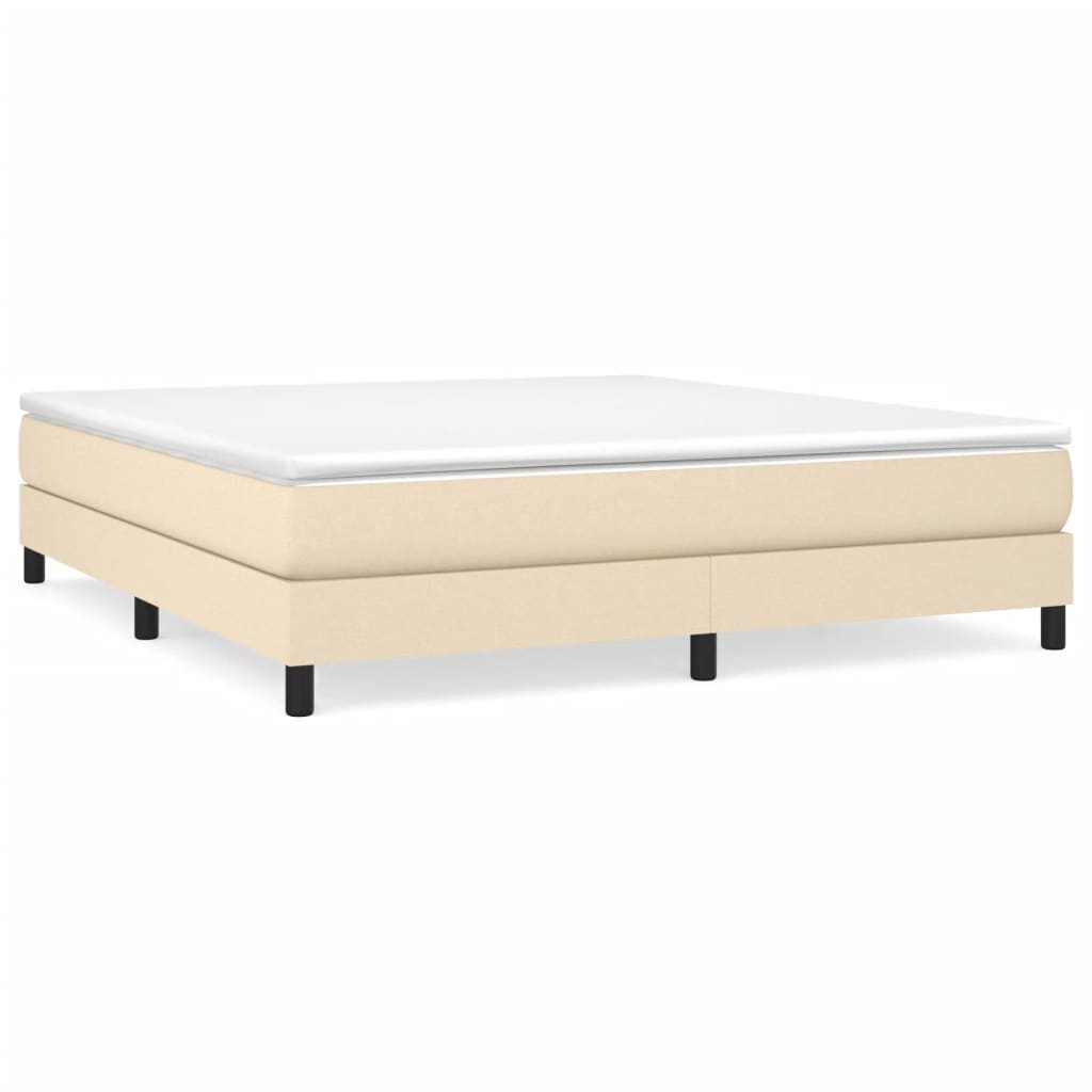 Boxspring sengeramme 160x200 cm stof cremefarvet