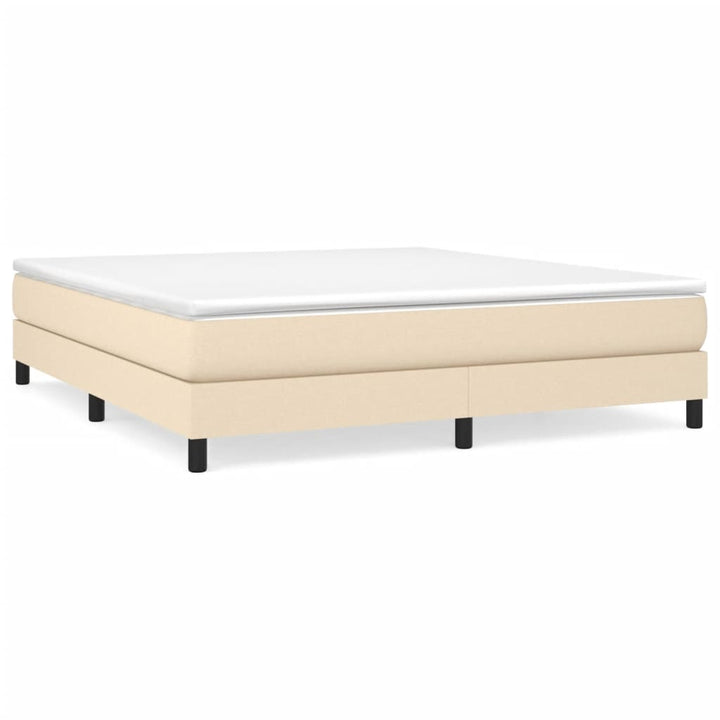 Boxspring sengeramme 160x200 cm stof cremefarvet