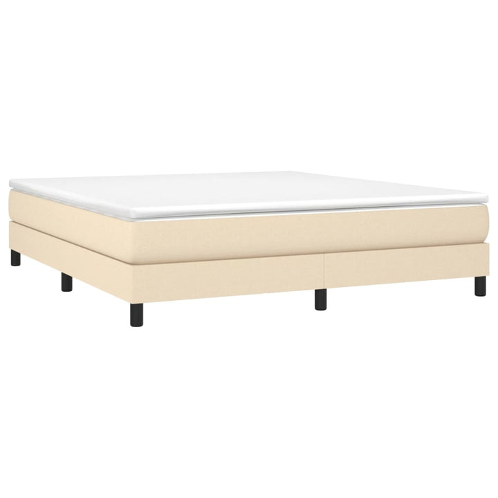 Boxspring sengeramme 160x200 cm stof cremefarvet