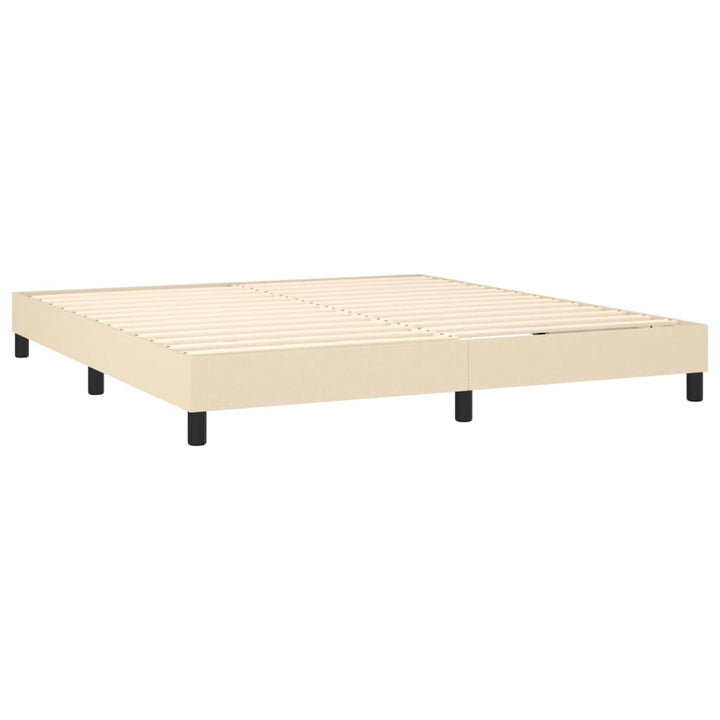 Boxspring sengeramme 160x200 cm stof cremefarvet