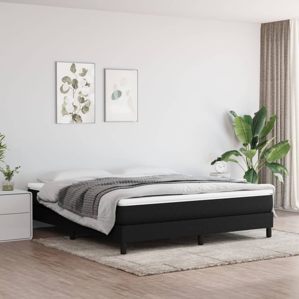 Boxspring sengeramme 180x200 cm stof sort