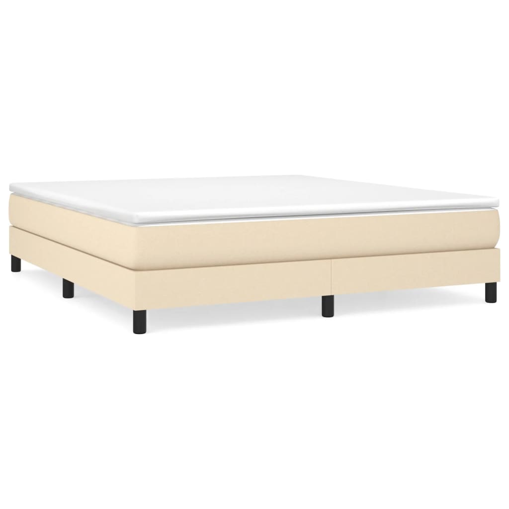 Boxspring sengeramme 180x200 cm stof cremefarvet