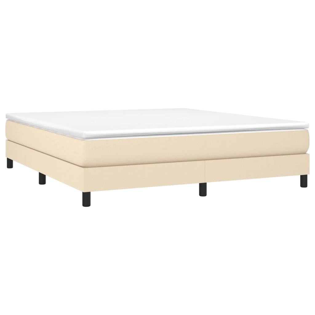 Boxspring sengeramme 180x200 cm stof cremefarvet
