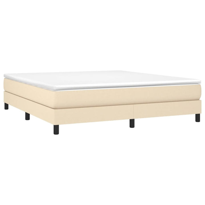 Boxspring sengeramme 180x200 cm stof cremefarvet