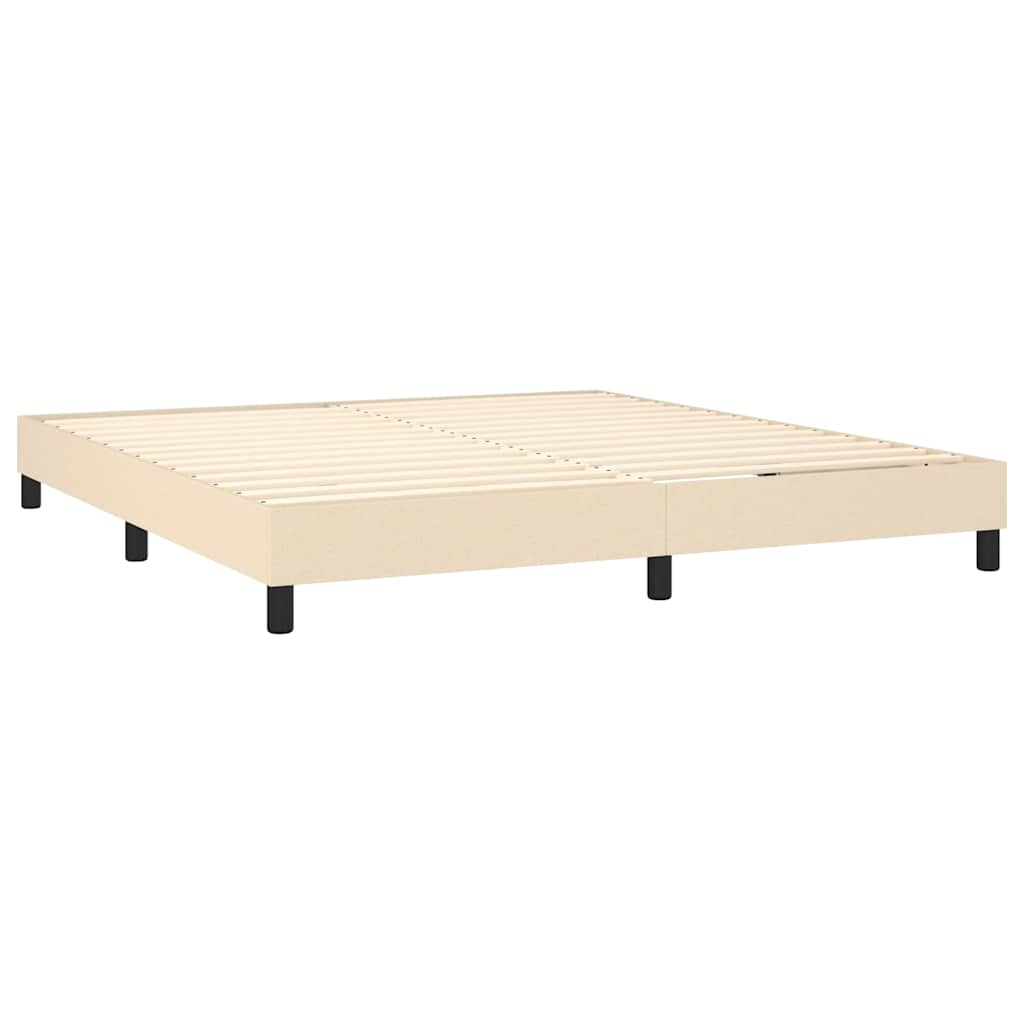 Boxspring sengeramme 180x200 cm stof cremefarvet