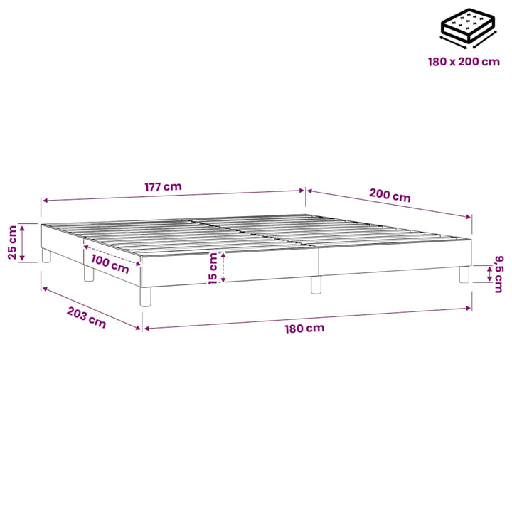 Boxspring sengeramme 180x200 cm stof cremefarvet