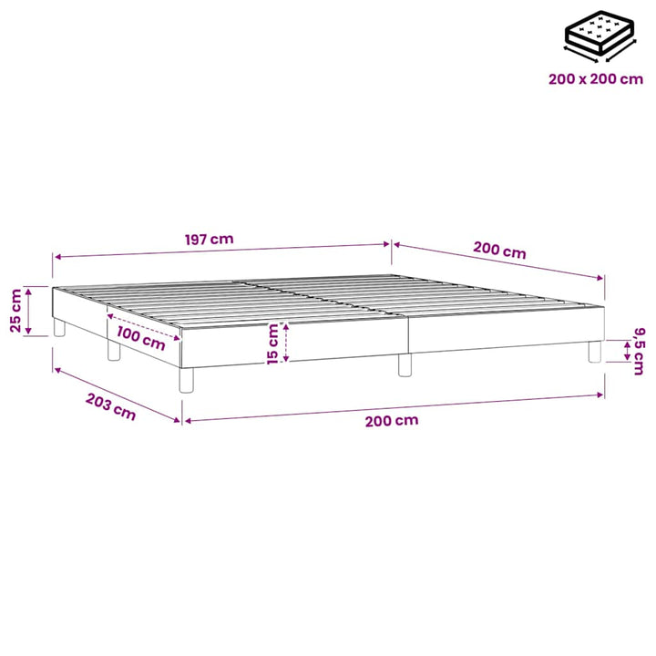 Boxspring sengeramme 200x200 cm stof mørkebrun