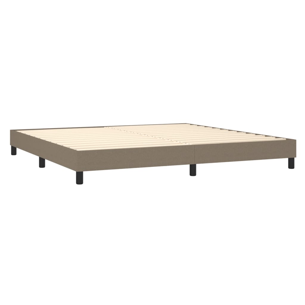 Boxspring sengeramme 200x200 cm stof gråbrun