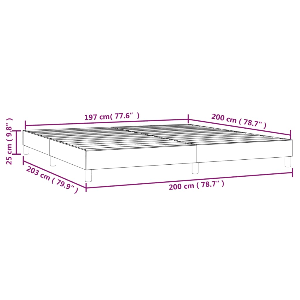 Boxspring sengeramme 200x200 cm stof gråbrun