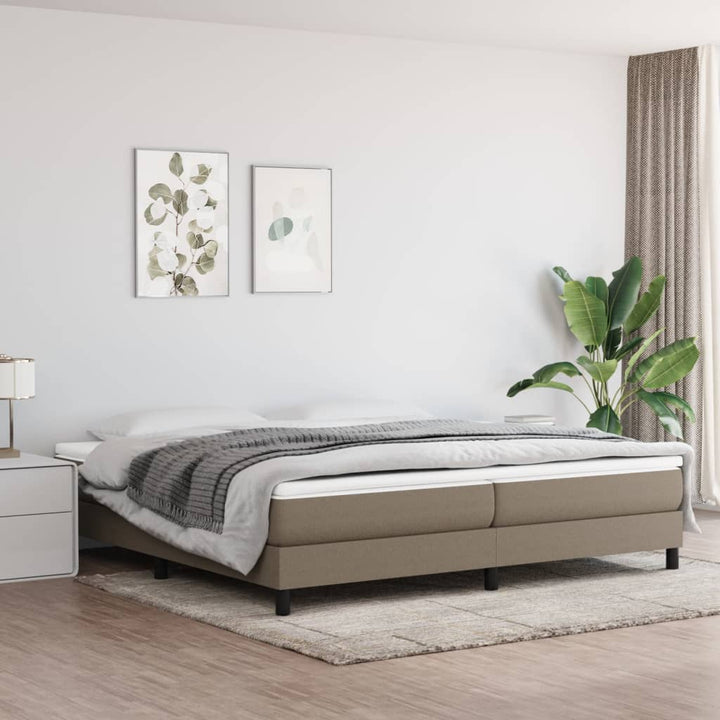 Boxspring sengeramme 200x200 cm stof gråbrun