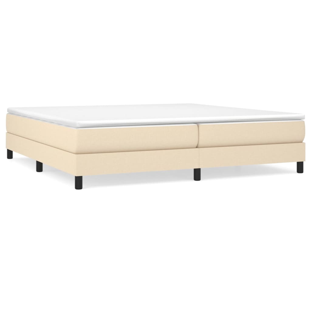 Boxspring sengeramme 200x200 cm stof cremefarvet
