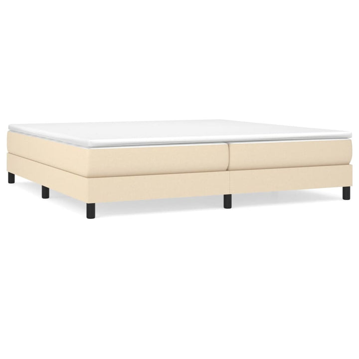 Boxspring sengeramme 200x200 cm stof cremefarvet