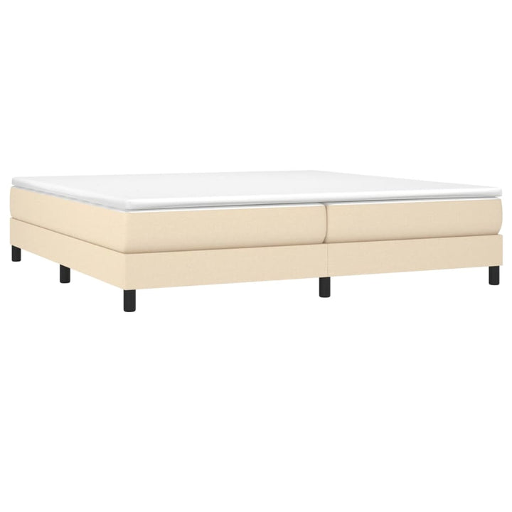 Boxspring sengeramme 200x200 cm stof cremefarvet