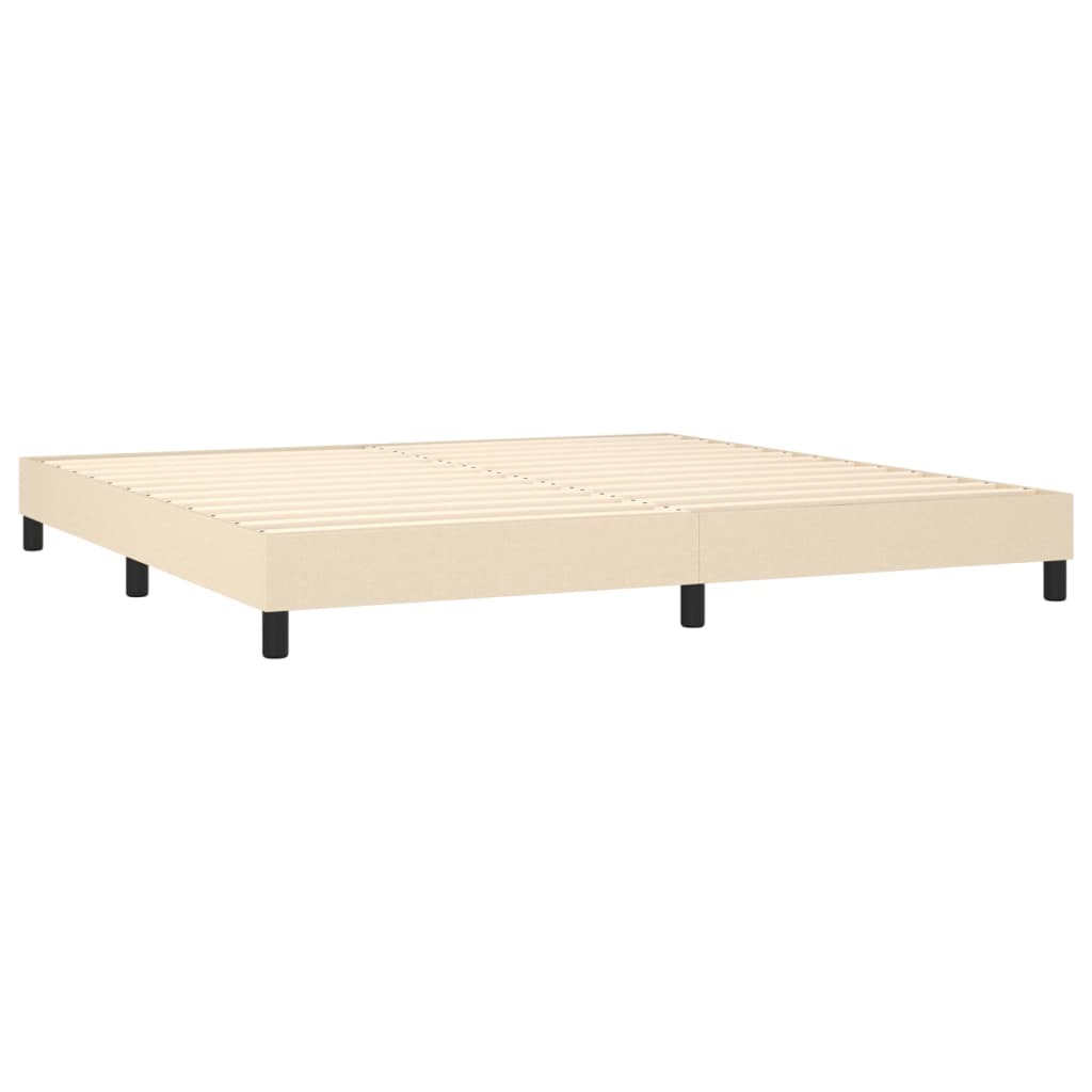Boxspring sengeramme 200x200 cm stof cremefarvet