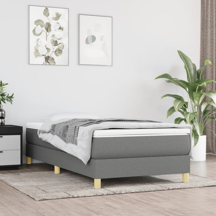 Boxspring sengeramme Mørkegrå 80x200 cm Stof